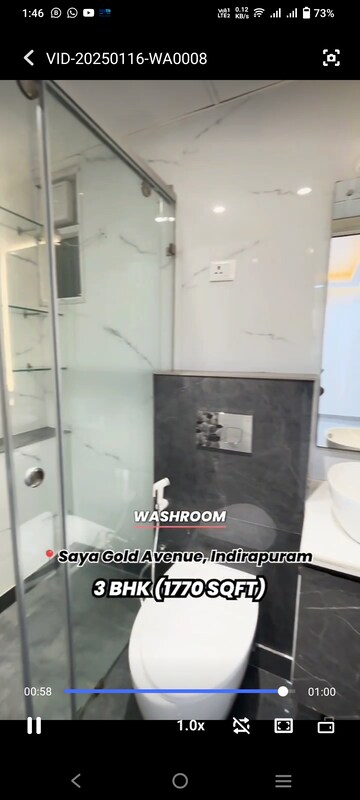 Kitchen in 3 BHK Apartment at Saya Gold Avenue, Vaibhav Khand – for Sale