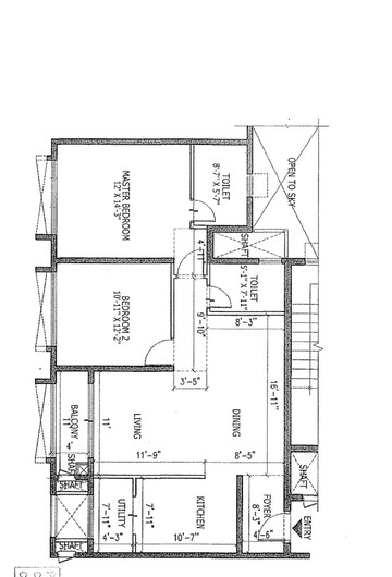 Floor Plan in 2 BHK Apartment at Puravankara Purva Atmosphere, Thanisandra Main Road – for Sale