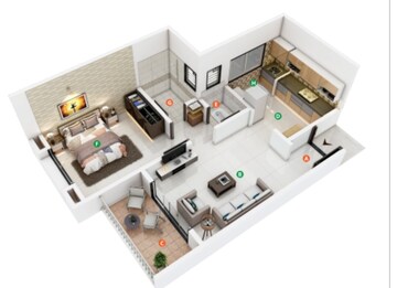Floor Plan in 1 BHK Apartment at Katraj – for Sale