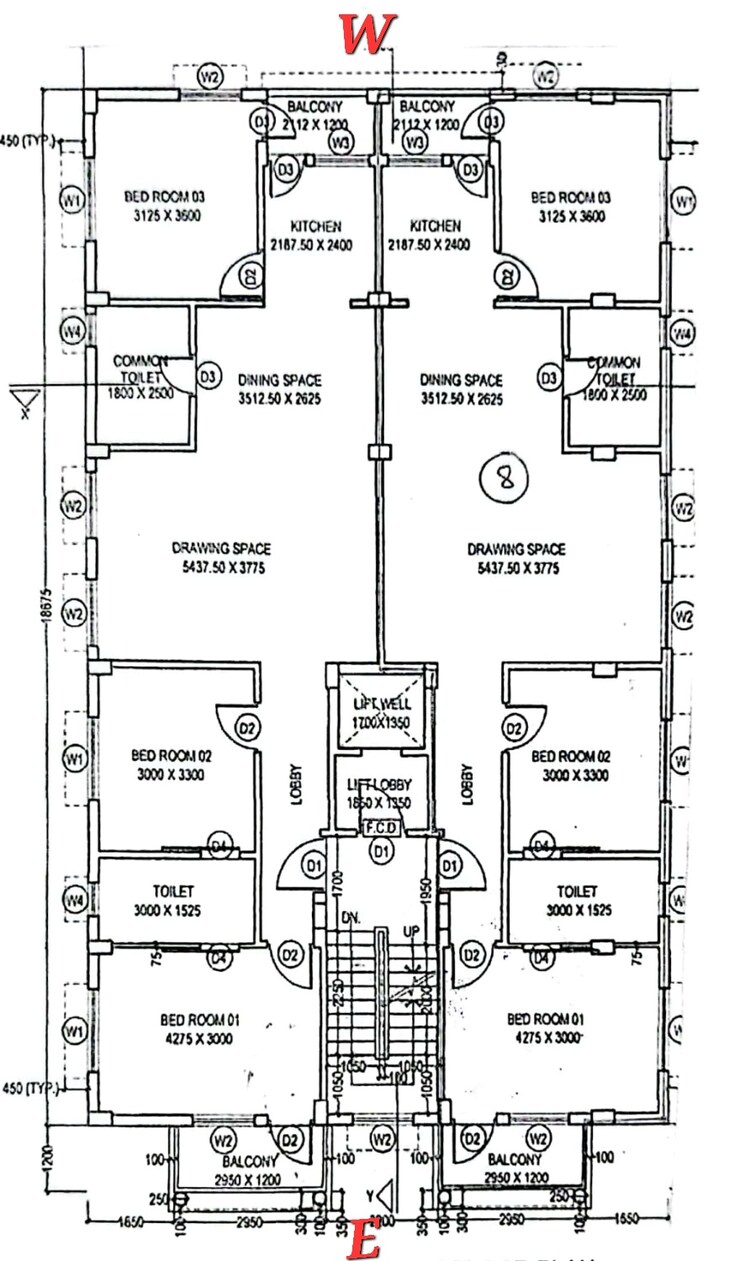 Floor Plan, new town action area 1 3 Bedroom 1485 Sq.Ft. Apartment In New Town Action Area 1 Kolkata 8081080
