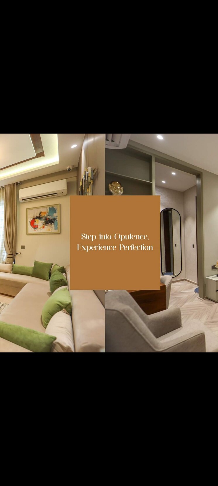 Living Room, oro-constella 3 Bedroom 1705 Sq.Ft. Apartment In Sushant Golf City Lucknow 8081386