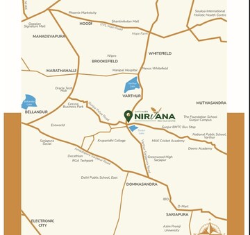 2 BHK Apartment – Map Location View at Sapthagiri Nirvana, Gunjur - for Sale