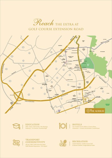 4 BHK Apartment – Map Location View at 4S The Aurrum, Sector 59 - for Sale