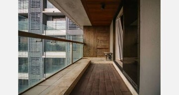 Balcony in 3 BHK Apartment at Lake Front Solitaire, Powai – for Rent