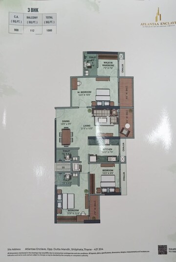 Floor Plan in 1 BHK Apartment at Om Sai City Dombivli, Nilaje N V – for Sale