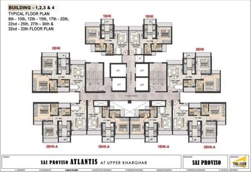 Floor Plan in 1 BHK Apartment at Sai Proviso Atlantis, Kharghar – for Sale