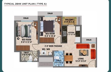 Floor Plan in 1 BHK Apartment at Arihant Avanti, Shilphata – for Sale
