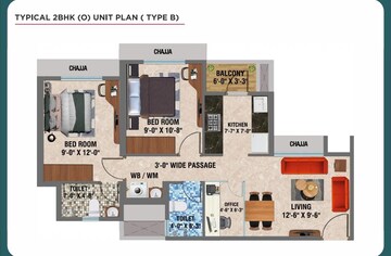 Floor Plan in 1 BHK Apartment at Arihant Avanti, Shilphata – for Sale