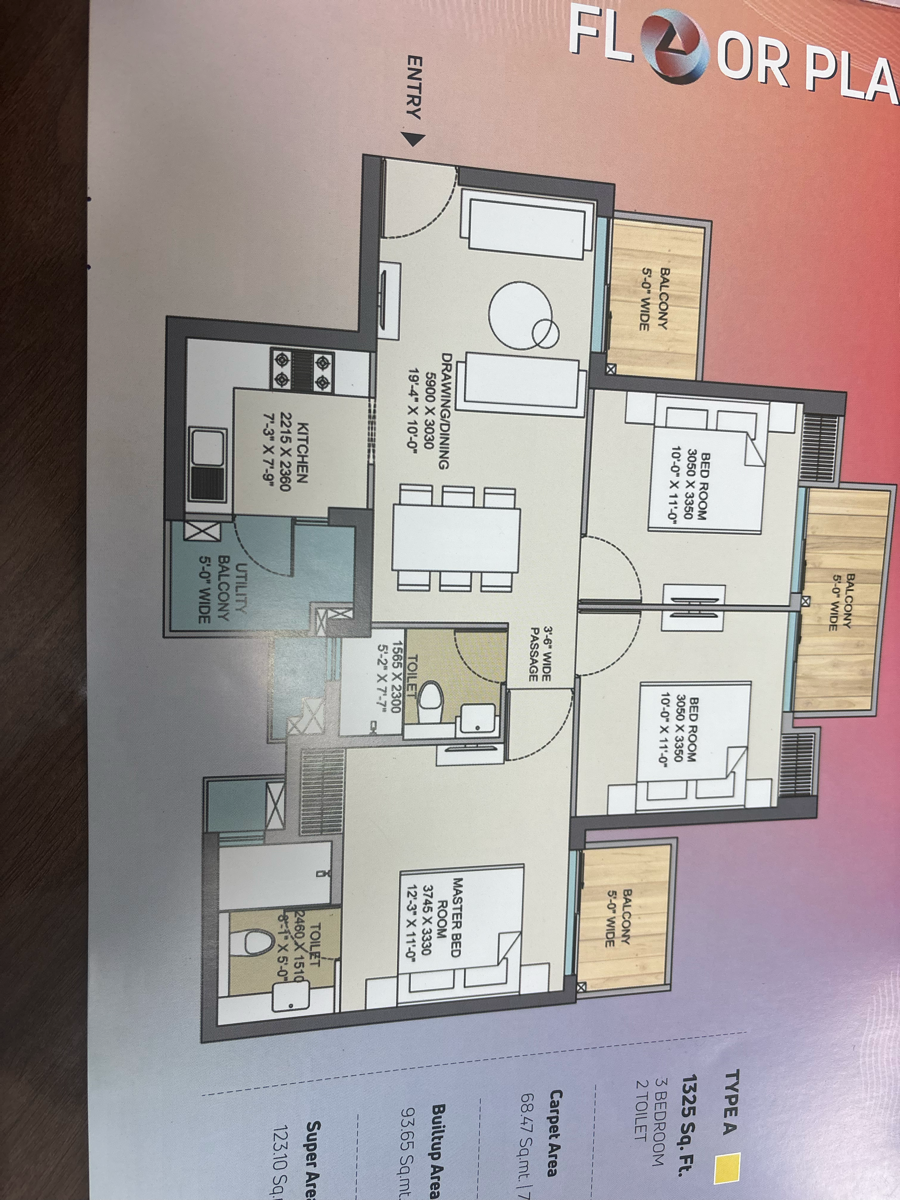 3 BHK 1325 Sq.Ft. Apartment in Nirala Trio