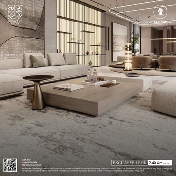 Living Room in 1 BHK Apartment at Roswalt Zaiden, Andheri West – for Sale