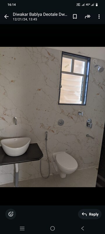 Bathroom in 2 BHK Apartment at GK Dwarka Heights, Pimple Saudagar – for Rent