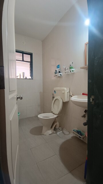 Bathroom in 3 BHK Apartment at Kubera Park, Kondhwa – for Rent