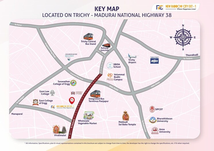 Map Location, fathima nagar  1200 Sq.Ft. Plot In Fathima Nagar Trichy 8092464