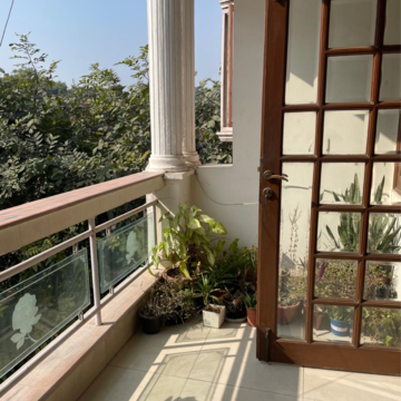 Balcony in 3.5 BHK Builder Floor at Greater Kailash I – for Rent