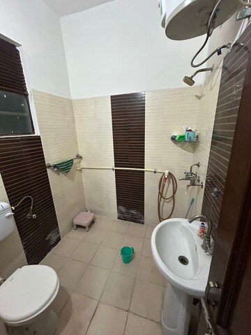 Bathroom in 2 BHK Builder Floor at Dhakoli Village – for Rent
