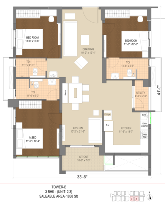 3 BHK Apartment For Resale in Phoenix Golf Edge Gachibowli Hyderabad  8093271