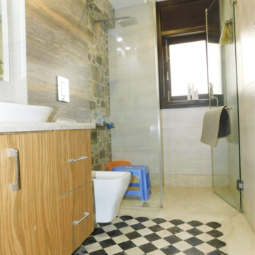 Bathroom in 4 BHK Builder Floor at Kalkaji – for Rent
