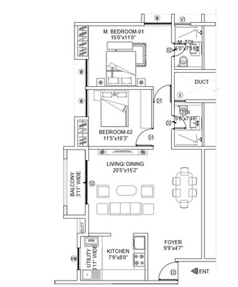 2 BHK Apartment For Resale in Gopalan Florenza Banashankari Bangalore  8095154