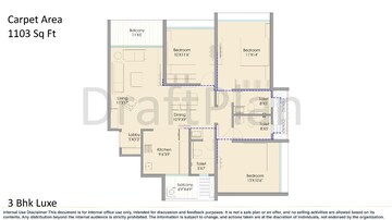 Floor Plan in 3 BHK Apartment at Pristine O2 World, Wagholi – for Sale