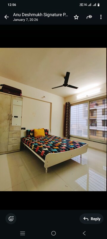 Bedroom in 3 BHK Apartment at Shree Signature Park, Wakad – for Rent