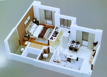 Master Bedroom in 1 BHK Apartment at Skylink Sky Heights, Andheri East – for Sale