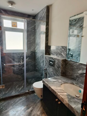 Bathroom in 3 BHK Builder Floor at Ansal Sushant Lok I, Sector 43 – for Rent
