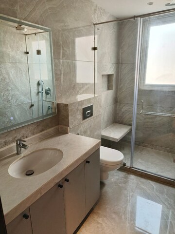 Bathroom in 3 BHK Builder Floor at Ansal Sushant Lok I, Sector 43 – for Rent
