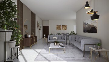 Living Room in 3 BHK Apartment at Godrej Meridien, Sector 106 – for Rent