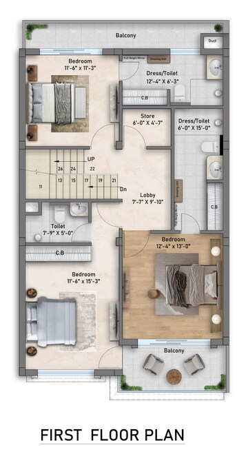 Floor Plan in 3 BHK Builder Floor at Peer Mucchalla – for Sale