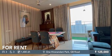 Living Room in 3 BHK Apartment at One Hiranandani Park, Ghodbunder Road – for Rent