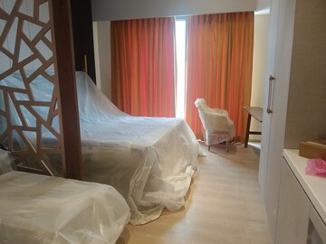 Living Room in Studio Apartment at Galaxy Blue Sapphire Plaza, Sector 4, Greater Noida – for Rent