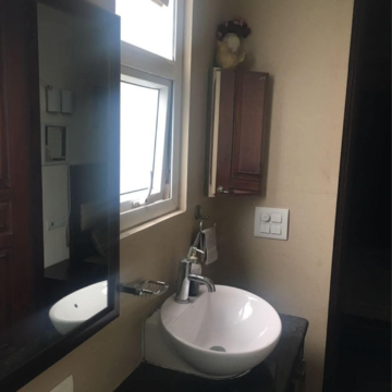 Bathroom in 1.5 BHK Builder Floor at Greater Kailash I – for Rent