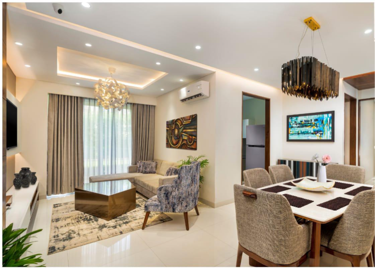 Living Room, motia-blue-ridge 3 Bedroom 1721 Sq.Ft. Apartment In Kishanpura Zirakpur 8100346