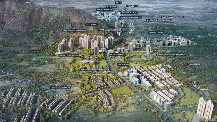 Master Plan, wadhwa-wise-city 2 Bedroom 850 Sq.Ft. Builder Floor In Old Panvel Navi Mumbai 8102233