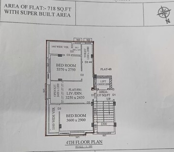 Floor Plan in 2 BHK Apartment at Agarpara – for Sale
