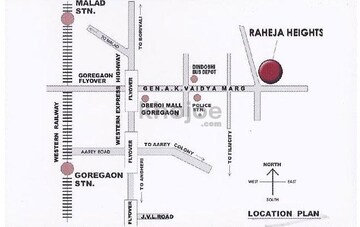 3 BHK Apartment – Map Location View at K Raheja Heights, Malad East - for Sale