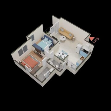 Floor Plan in 2 BHK Apartment at TVS Emerald Jardin, Singasandra – for Sale