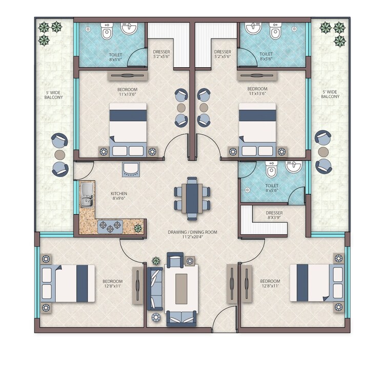 Floor Plan, sector 89 4 Bedroom 2140 Sq.Ft. Apartment In Sector 89 Faridabad 8105622
