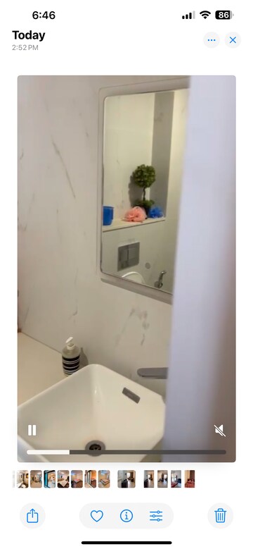 Bathroom in 1 BHK Apartment at LnT Veridian, Powai – for Rent