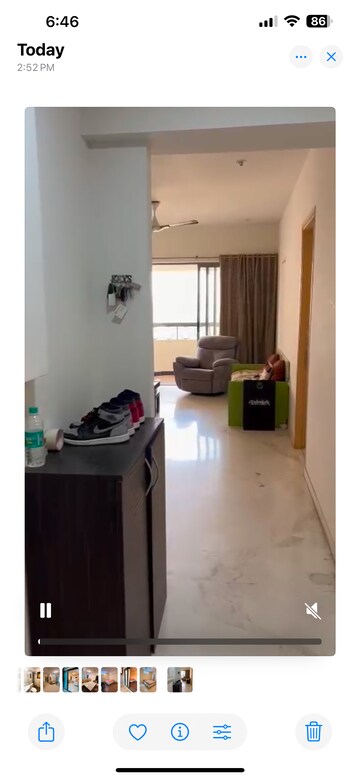 Living Room in 1 BHK Apartment at LnT Veridian, Powai – for Rent