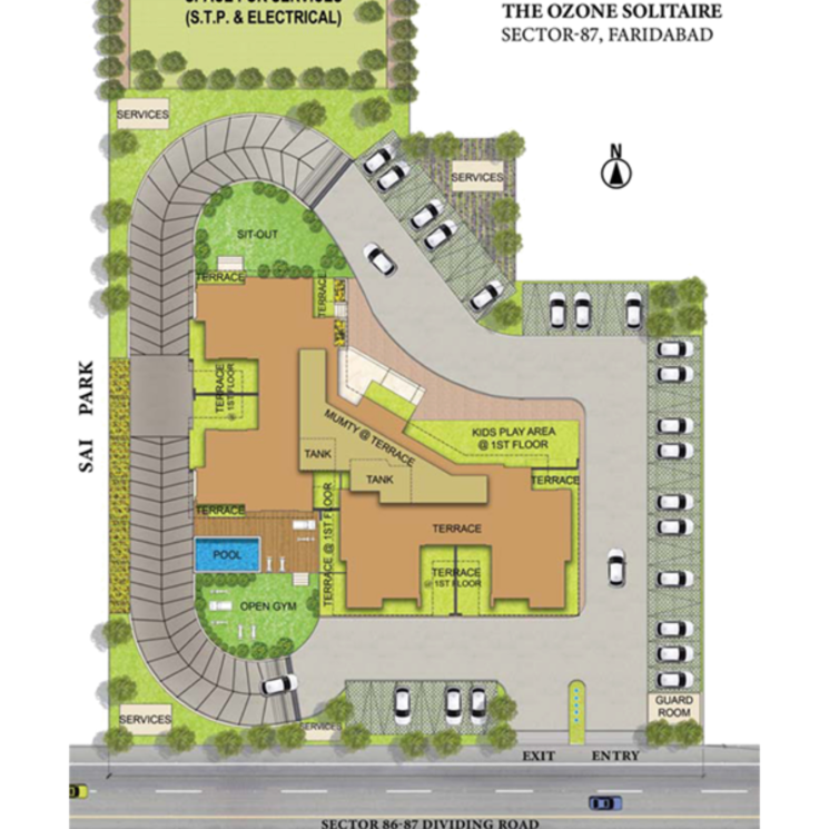Master Plan, shiv-the-ozone-solitaire 2 Bedroom 960 Sq.Ft. Apartment In Indra Colony Faridabad 8106511