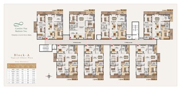 Floor Plan in 3 BHK Apartment at Atulyam Trident, Kollur – for Sale