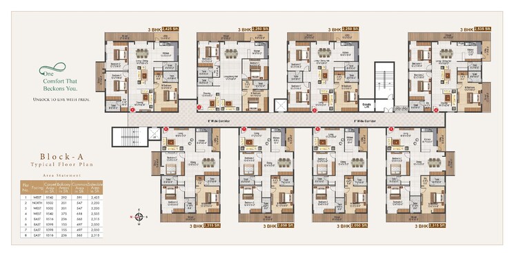 Floor Plan, atulyam-trident 3 Bedroom 1885 Sq.Ft. Apartment In Kollur Hyderabad 8106512