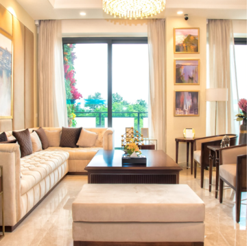Living Room in 3 BHK Builder Floor at Risland Sky Mansion, Chattarpur – for Rent