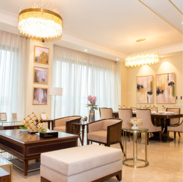 Living Room in 3 BHK Builder Floor at Risland Sky Mansion, Chattarpur – for Rent