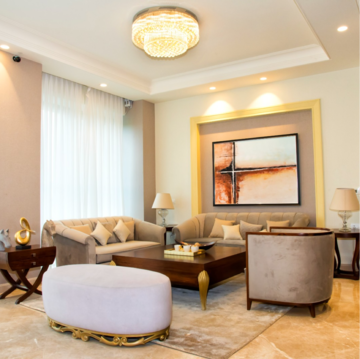 Living Room in 3 BHK Builder Floor at Risland Sky Mansion, Chattarpur – for Rent