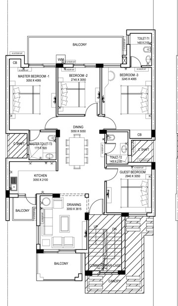 Floor Plan in 3.5 BHK Builder Floor at Bptp Park Floors I, Sector 77 – for Sale