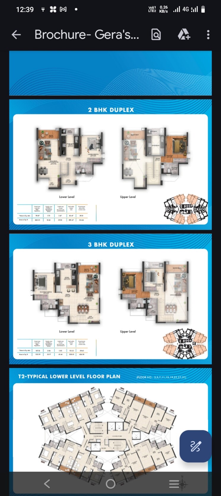 Floor Plan, gera-joy-on-the-tree-tops 3 Bedroom 1011 Sq.Ft. Apartment In Hinjewadi Pune 8108283