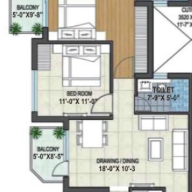 2 BHK Apartment For Sale in Rishita Manhattan