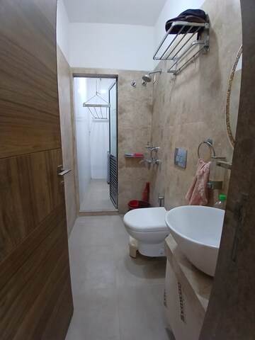 Bathroom in 3 BHK Apartment at Madhav Palacia, Ghodbunder Road – for Rent